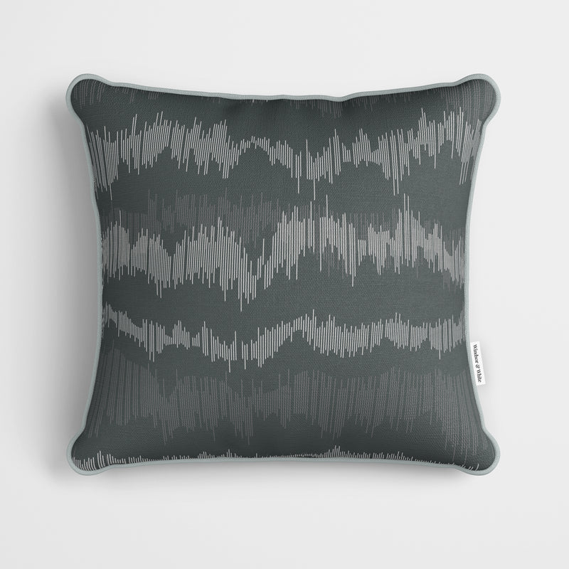 Slate Grey Texture Lines Cushion - Handmade Homeware, Made in Britain - Windsor and White