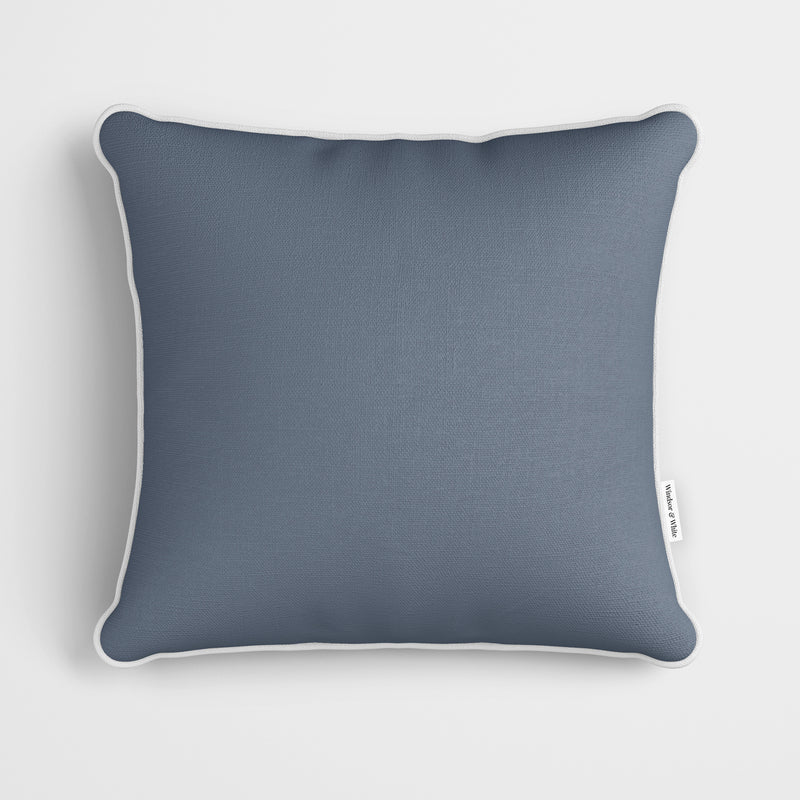 Plain Silver Blue Cushion - Handmade Homeware, Made in Britain - Windsor and White