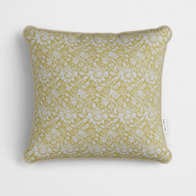 William Morris Sunflowers Yellow Cushion - Handmade Homeware, Made in Britain - Windsor and White