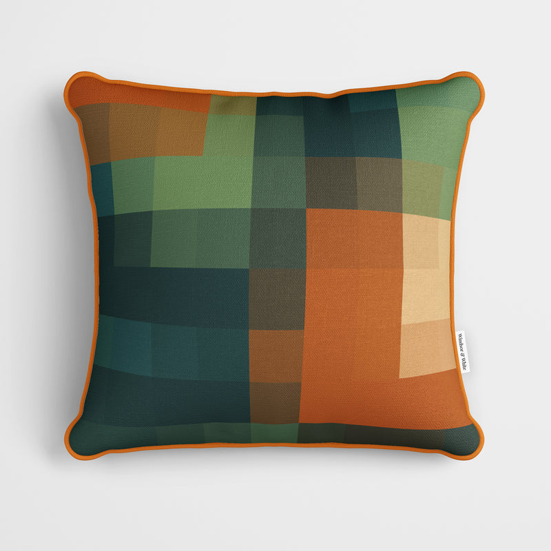 Nature Tones Pixel Print Cushion - Handmade Homeware, Made in Britain - Windsor and White