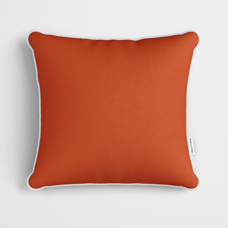 Plain Autumn Orange Cushion - Handmade Homeware, Made in Britain - Windsor and White