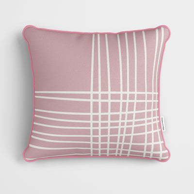 Blossom Pink Crosshatch Cushion - Handmade Homeware, Made in Britain - Windsor and White