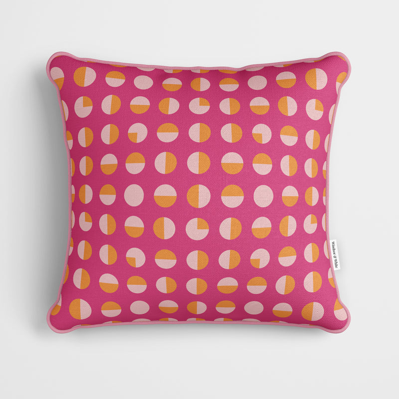 Circular Segment Pink Cushion - Handmade Homeware, Made in Britain - Windsor and White