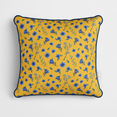 Yellow Ditsy Floral Cushion - Handmade Homeware, Made in Britain - Windsor and White