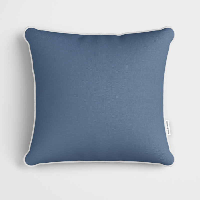 Plain Oceanic Blue Cushion - Handmade Homeware, Made in Britain - Windsor and White