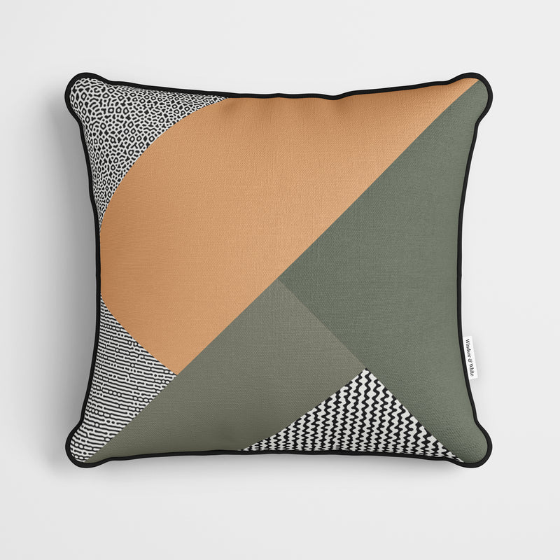 Modern Block Yellow Green Cushion - Handmade Homeware, Made in Britain - Windsor and White