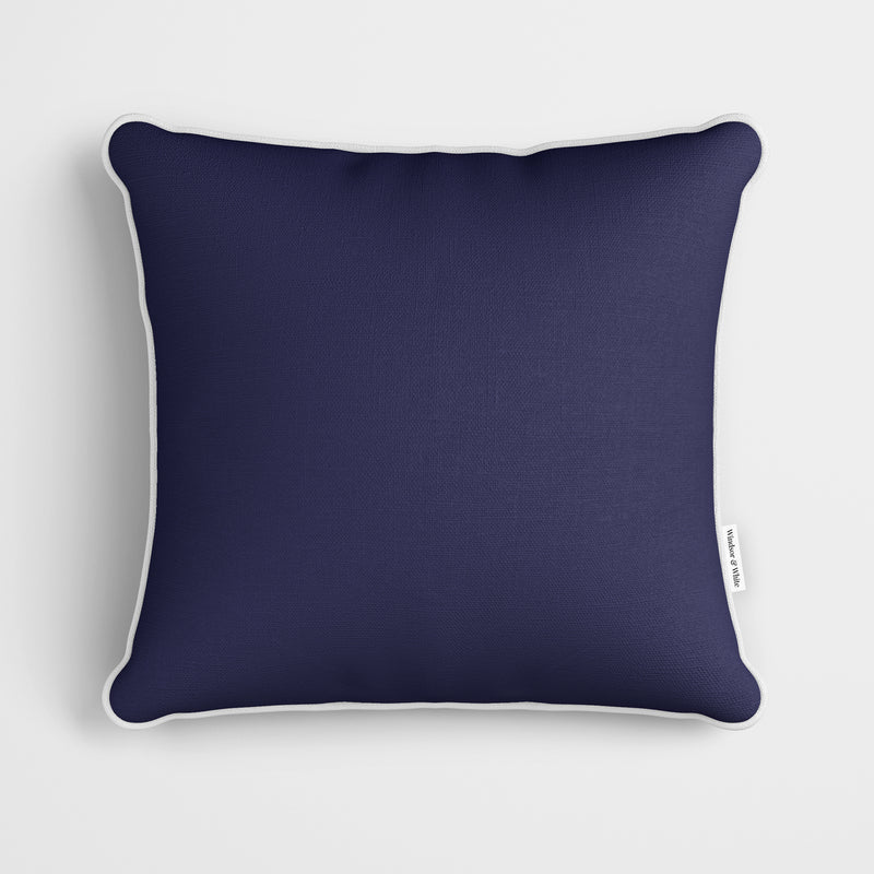 Plain Indigo Cushion - Handmade Homeware, Made in Britain - Windsor and White