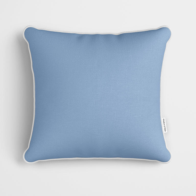 Plain Gentle Blue Cushion - Handmade Homeware, Made in Britain - Windsor and White