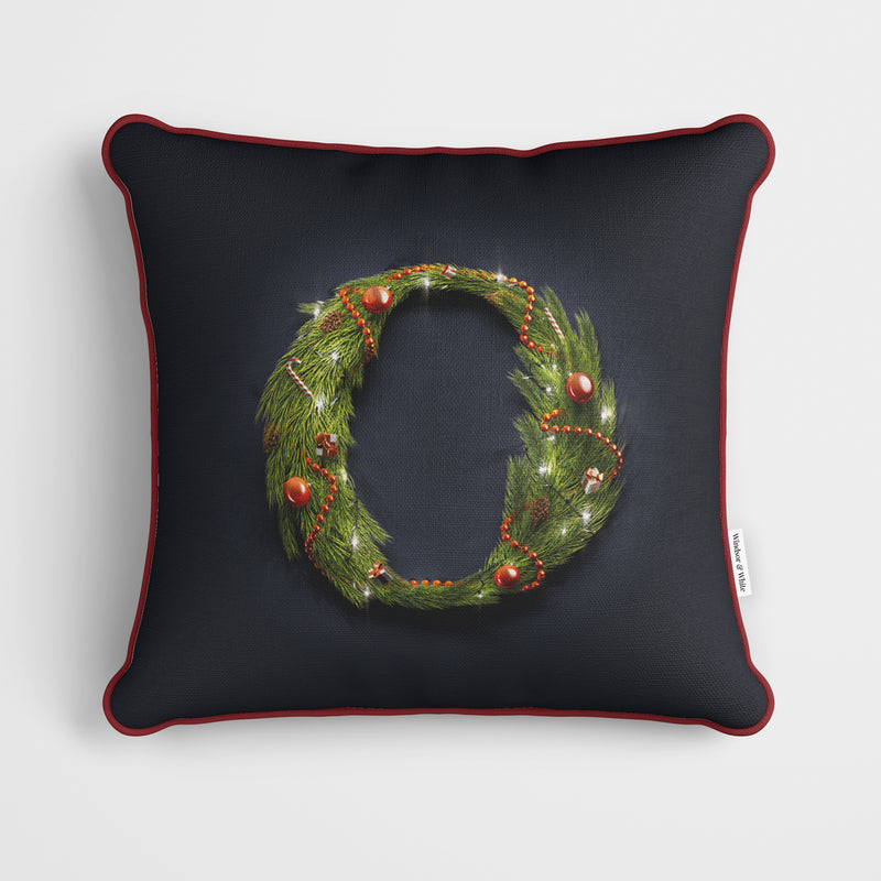 Christmas Garland Letter (O) Cushion