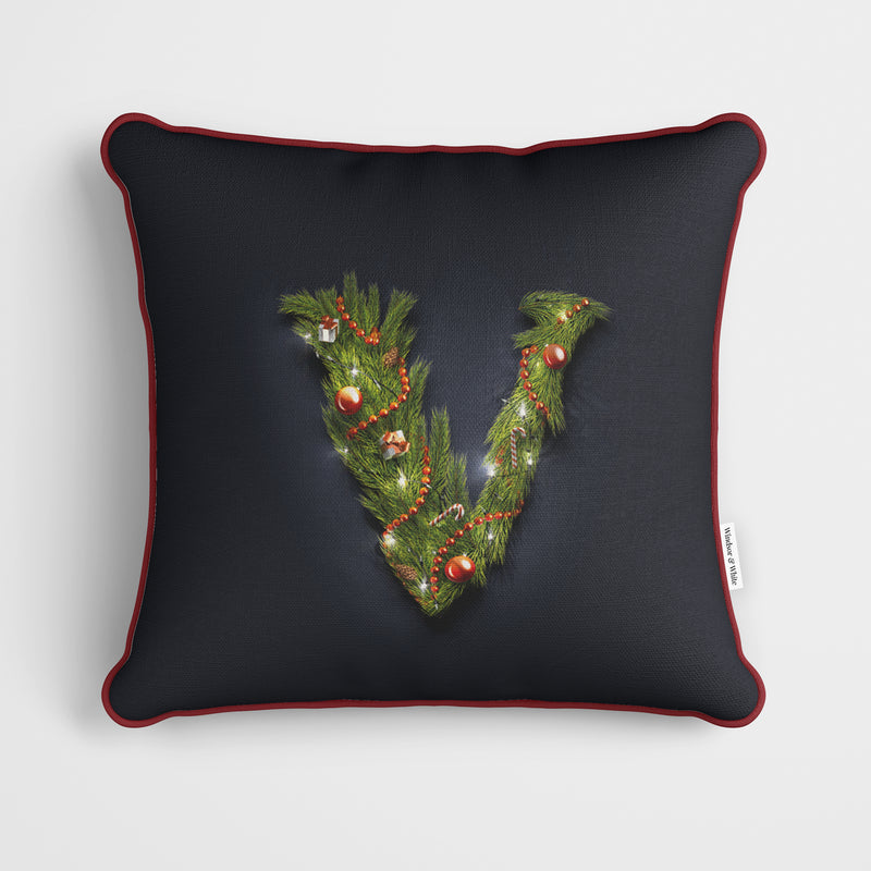 Christmas Garland Letter (V) Cushion