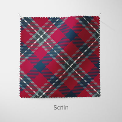 Burgundy Blue Tartan Cushion - Handmade Homeware, Made in Britain - Windsor and White