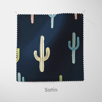 Navy Blue Cactus Pattern Cushion - Handmade Homeware, Made in Britain - Windsor and White