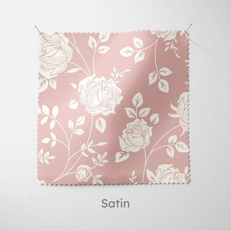 Pink Rose Stencil Pattern Cushion - Handmade Homeware, Made in Britain - Windsor and White