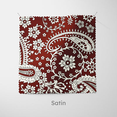 Maroon Red Floral Paisley Cushion - Handmade Homeware, Made in Britain - Windsor and White