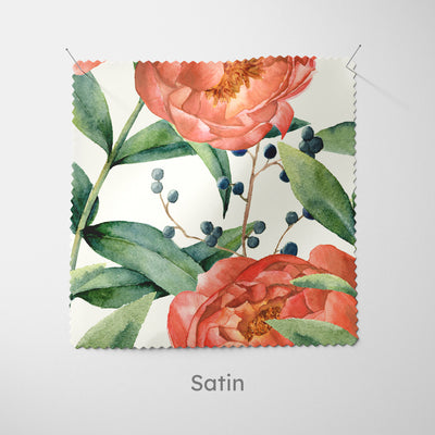 Orange Peony Floral Cushion - Handmade Homeware, Made in Britain - Windsor and White