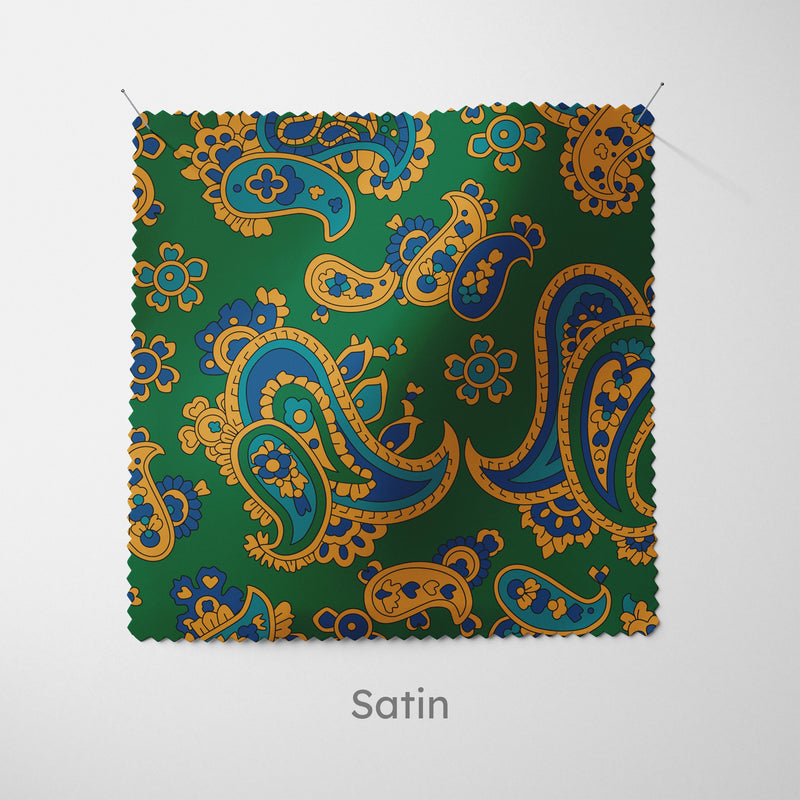 Dark Green Paisley Cushion - Handmade Homeware, Made in Britain - Windsor and White