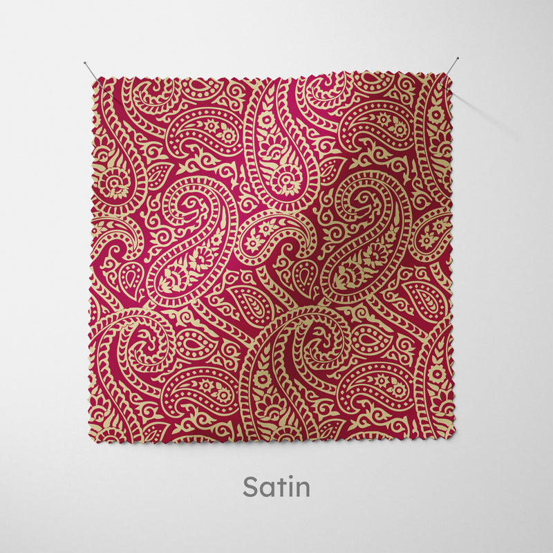 Red & Gold Paisley Fabric - Handmade Homeware, Made in Britain - Windsor and White