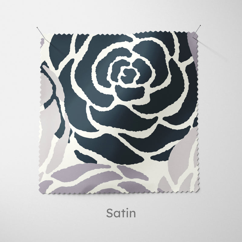 Rose Stamp Monochrome Cushion - Handmade Homeware, Made in Britain - Windsor and White