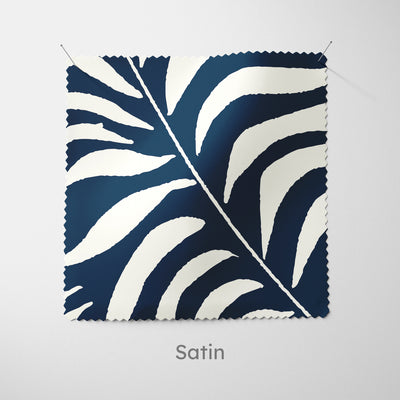 Palm Leaves Dark Blue Cushion - Handmade Homeware, Made in Britain - Windsor and White