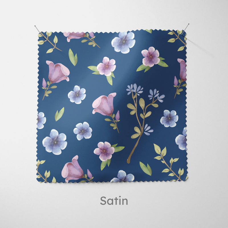 Ditsy Floral Blue Fabric - Handmade Homeware, Made in Britain - Windsor and White