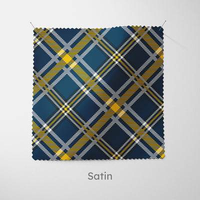 Blue Yellow Modern Tartan Cushion - Handmade Homeware, Made in Britain - Windsor and White