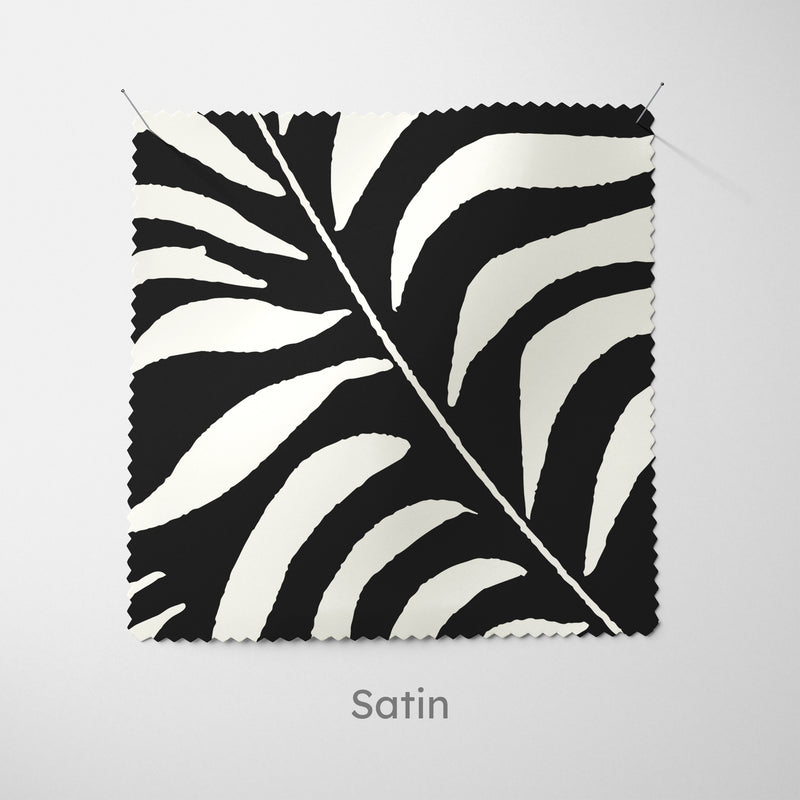 Palm Leaves Black Cushion - Handmade Homeware, Made in Britain - Windsor and White