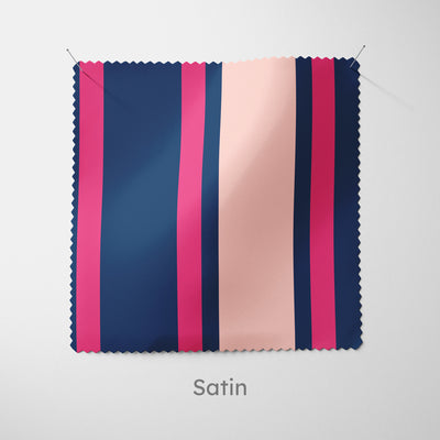 Navy Pink Wide Regimental Stripe Cushion - Handmade Homeware, Made in Britain - Windsor and White