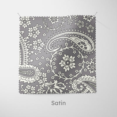 Silver Lavender Floral Paisley Fabric - Handmade Homeware, Made in Britain - Windsor and White