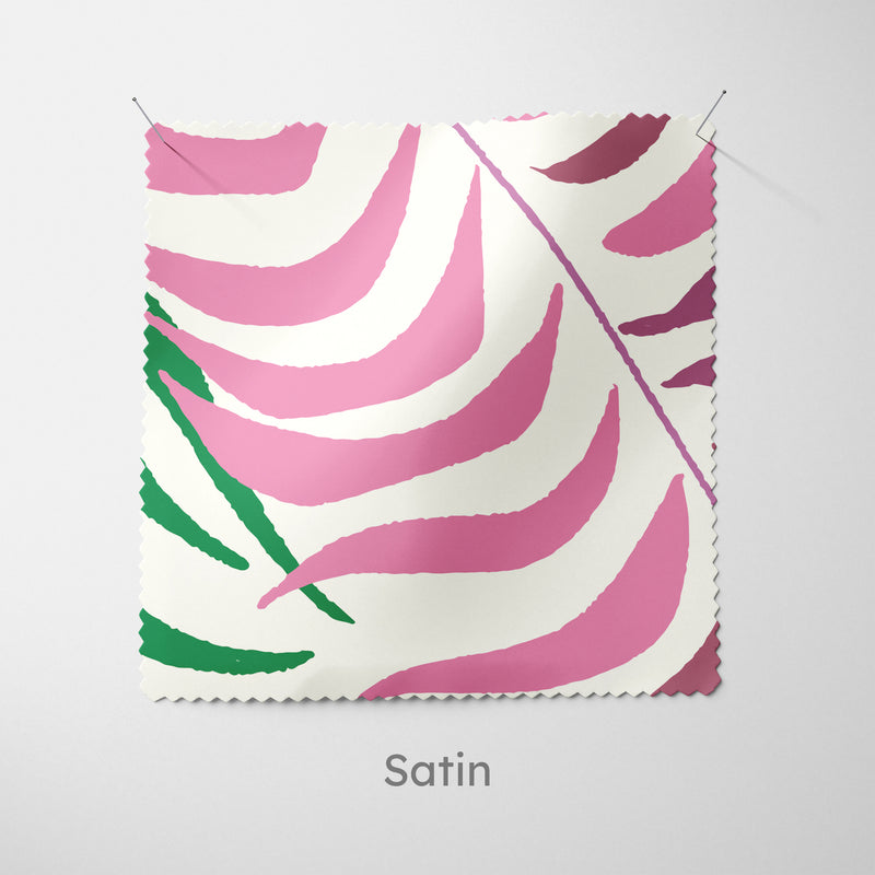 Tropical Palm Leaves White Cushion - Handmade Homeware, Made in Britain - Windsor and White
