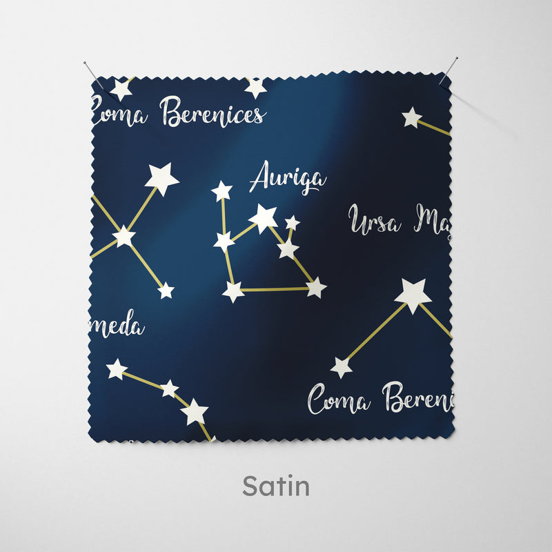 Navy Blue Constellations Fabric - Handmade Homeware, Made in Britain - Windsor and White