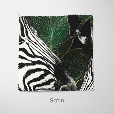 Green Leaves Mono Zebra Cushion - Handmade Homeware, Made in Britain - Windsor and White