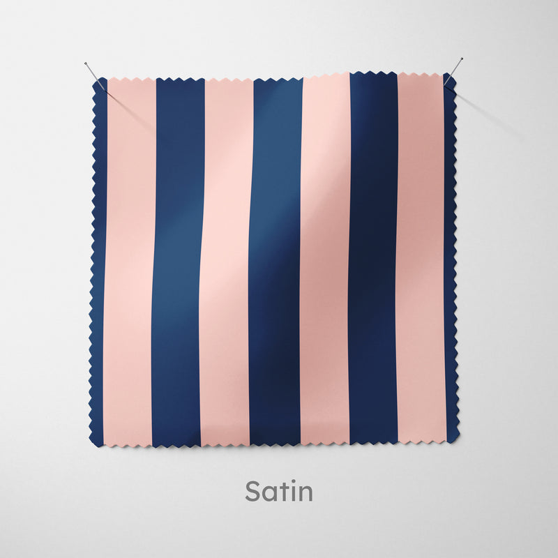 Pink Navy Block Stripe Cushion - Handmade Homeware, Made in Britain - Windsor and White