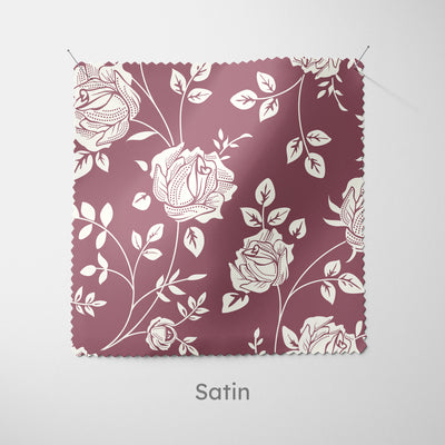 Mauve Rose Stencil Pattern Cushion - Handmade Homeware, Made in Britain - Windsor and White