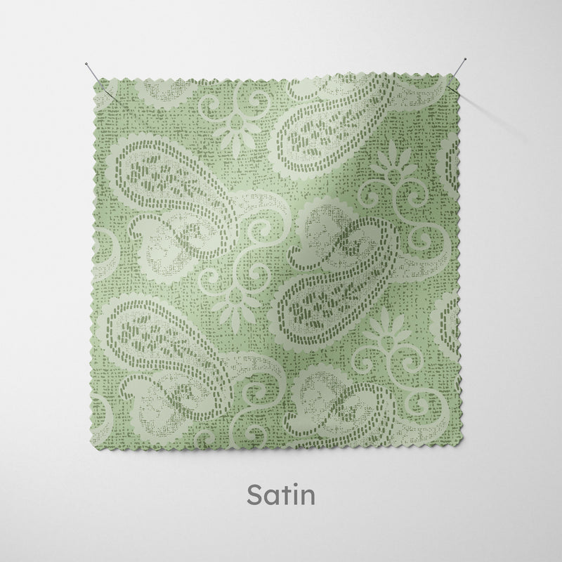 Sage Green Vintage Paisley Cushion - Handmade Homeware, Made in Britain - Windsor and White