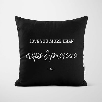 Personalised Love You More Than Cushion Black