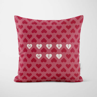 Marry Me Red Heart Proposal Cushion