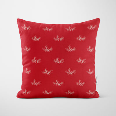 Personalised Red Holly Christmas Cushion