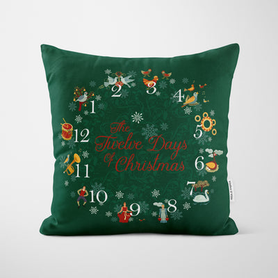 Green 12 Days of Christmas Cushion