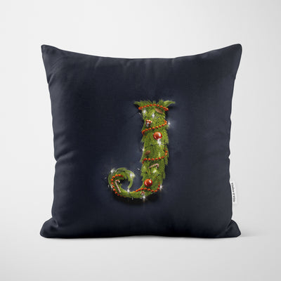 Christmas Garland Letter (J) Cushion