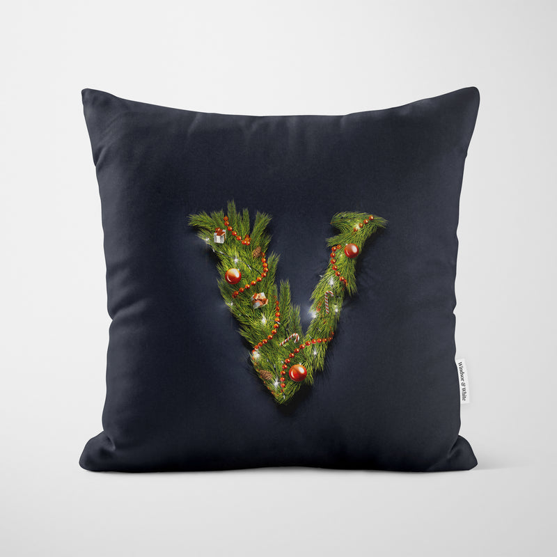 Christmas Garland Letter (V) Cushion