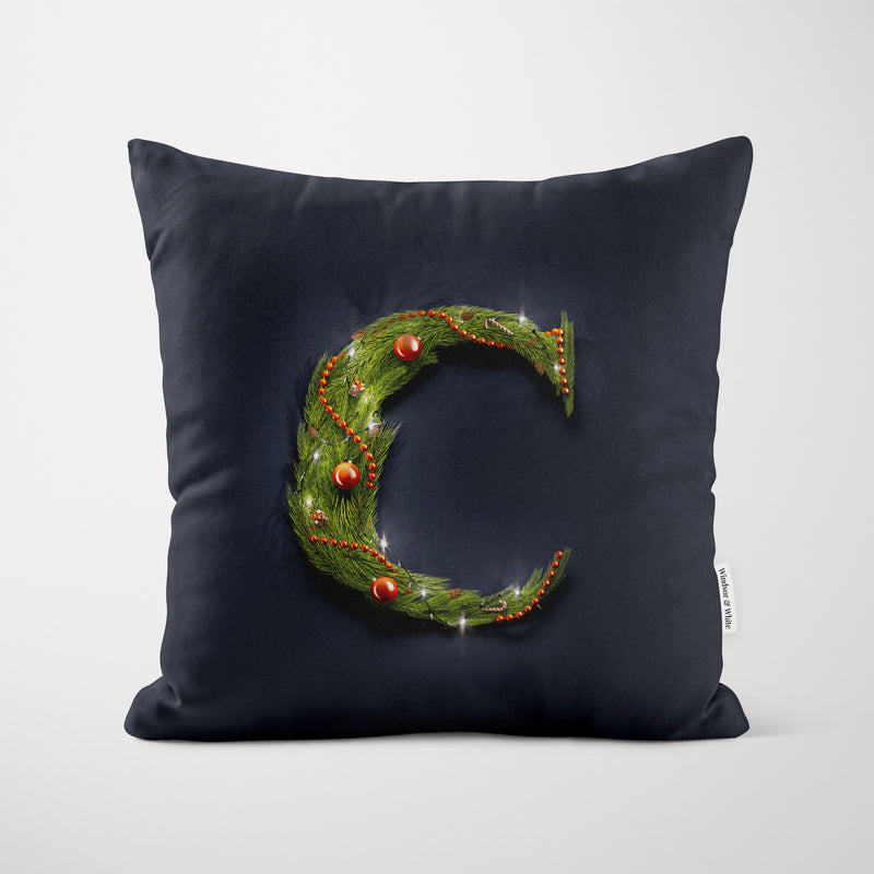 Christmas Garland Letter (C) Cushion