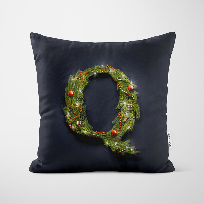 Christmas Garland Letter (Q) Cushion