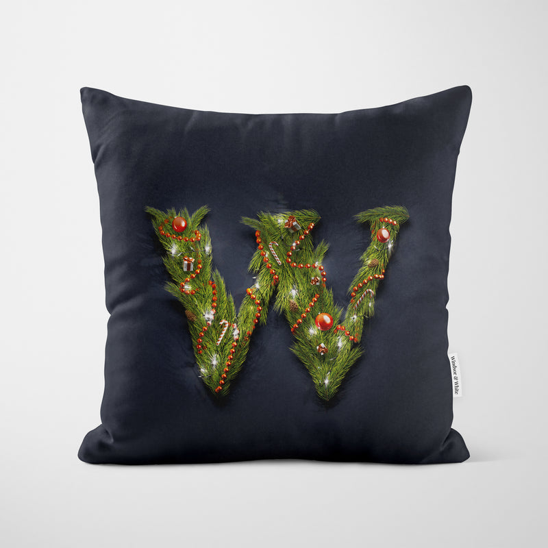 Christmas Garland Letter (W) Cushion