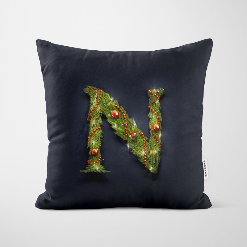 Christmas Garland Letter (N) Cushion