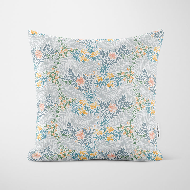 William Morris Larkspur Blue Multi Cushion - Handmade Homeware, Made in Britain - Windsor and White