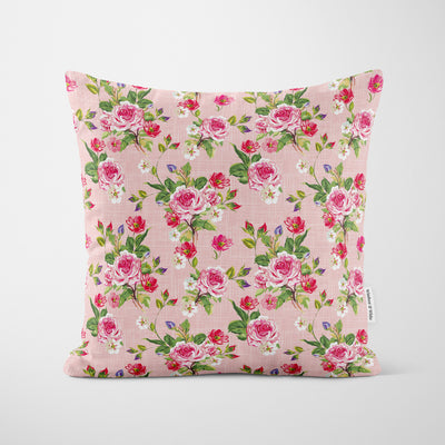 Pink Floral Chintz Cushion - Handmade Homeware, Made in Britain - Windsor and White