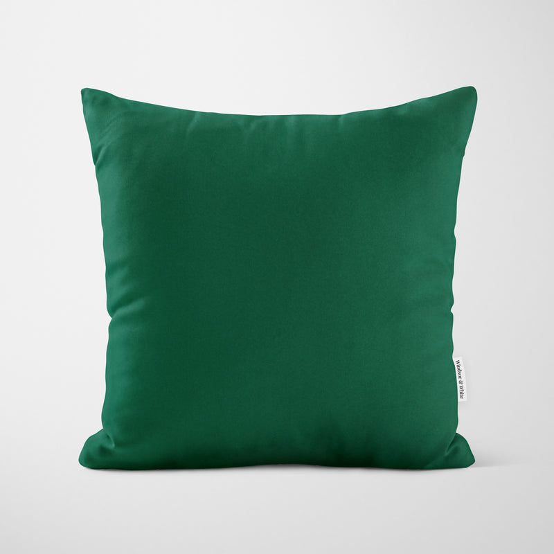 Plain Dark Green Cushion - Handmade Homeware, Made in Britain - Windsor and White