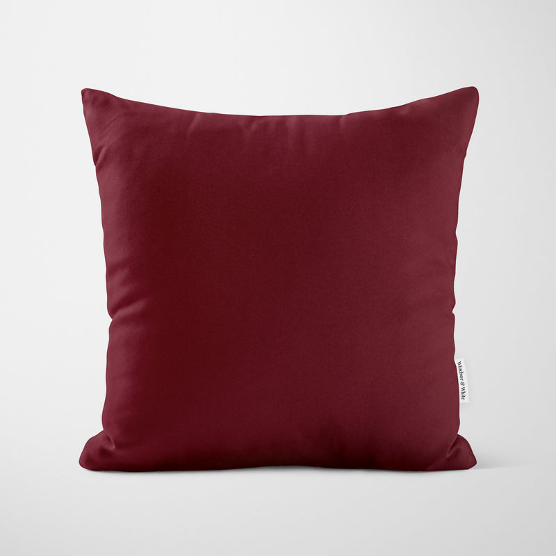 Plain Maroon Cushion - Handmade Homeware, Made in Britain - Windsor and White