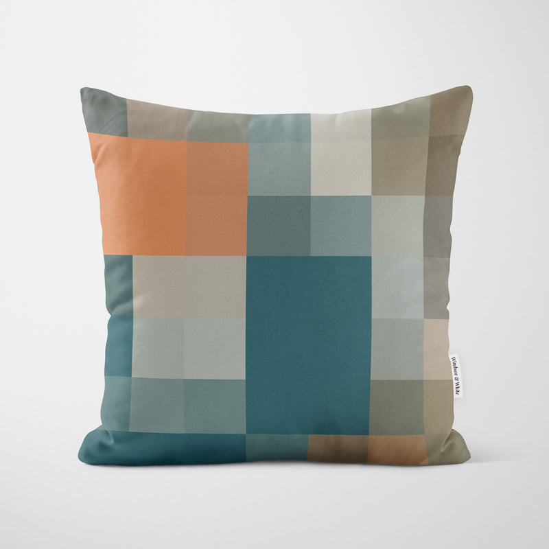 Muted Tones Pixel Print Cushion - Handmade Homeware, Made in Britain - Windsor and White