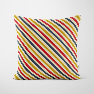 Vintage Stripes Cushion - Handmade Homeware, Made in Britain - Windsor and White